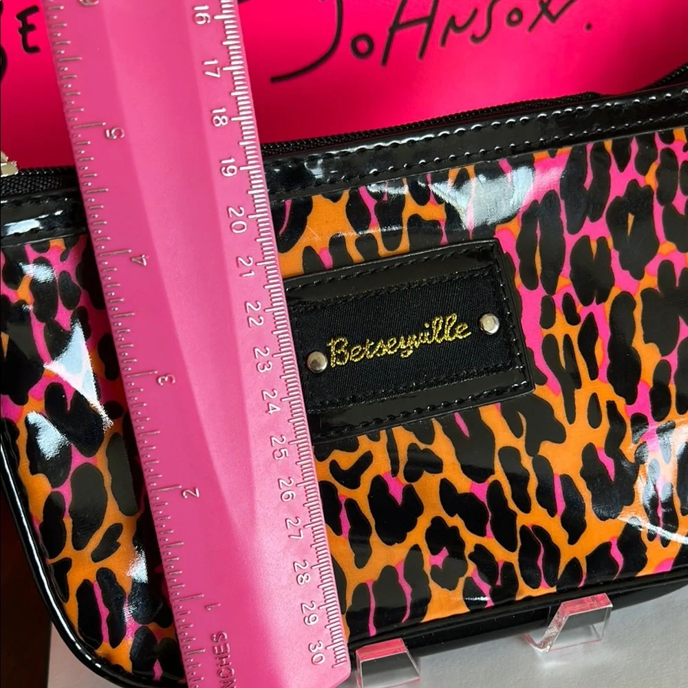 Betsey Johnson Leopard Print clutch/cosmetic Bag